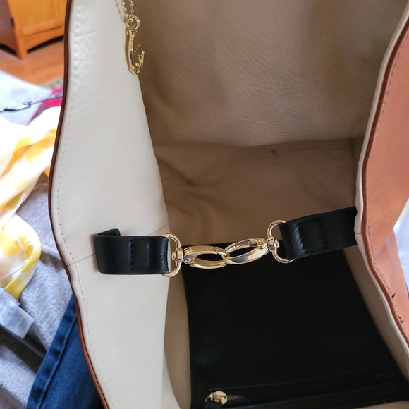 Big Buddha Black and Brown Vegan Leather Tote - Picture 2 of 7